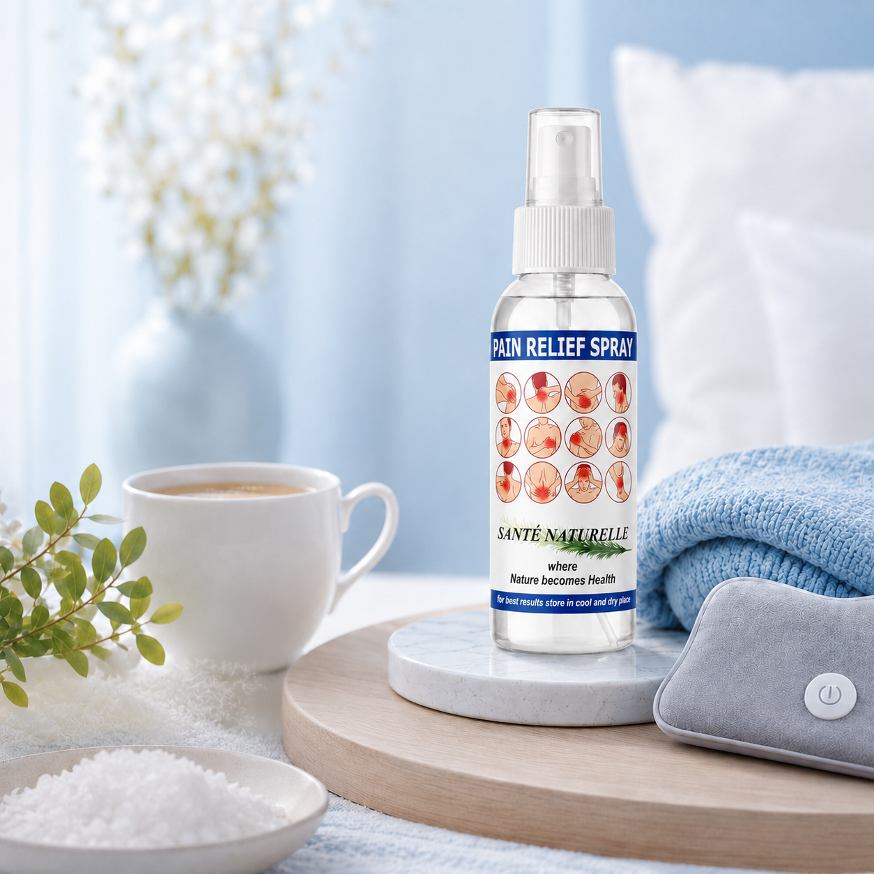 Santé Naturelle Pain Relief Spray — At home